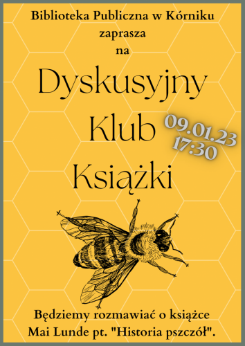 Dyskusyjny Klub Książki w Bibliotece Publicznej w Kórniku (09.01.2023)