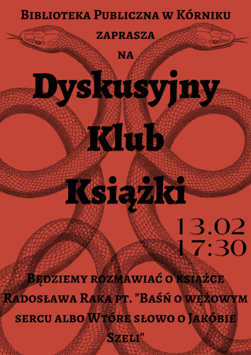 Dyskusyjny Klub Książki w bibliotece Publicznej w Kórniku (13.02.2023)